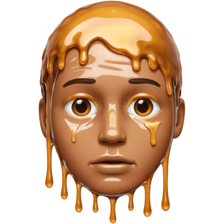 man coved in melting plastic emoji