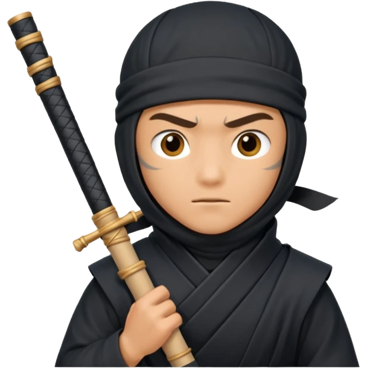 Ninja with closed scroll emoji