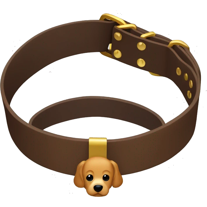 Brown dog collar with golden closure  emoji