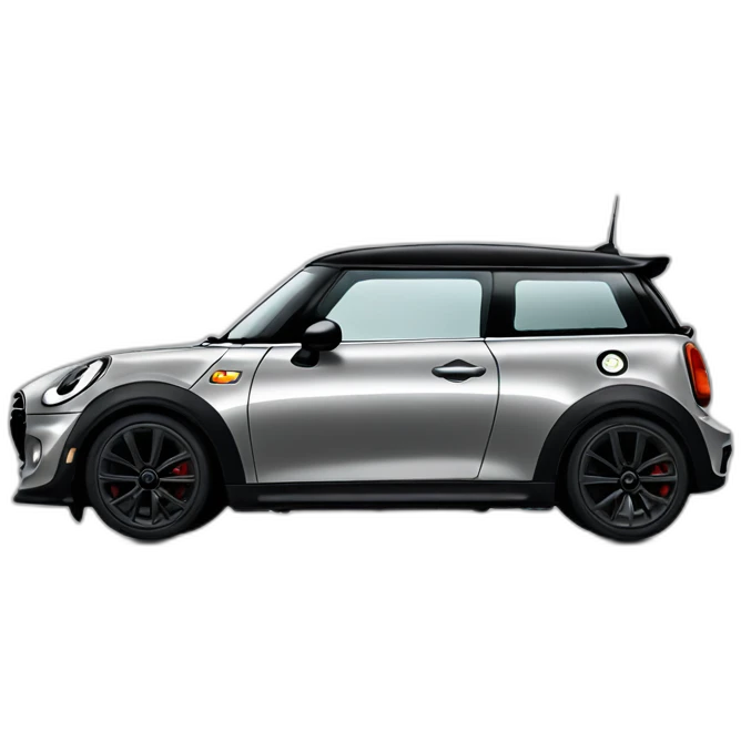 Mini Cooper car silver with black alloys emoji
