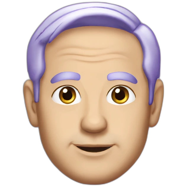 Benjamin Netanyahu with purple hair emoji