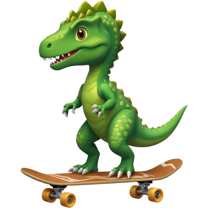 Dinosaur on a skateboard emoji