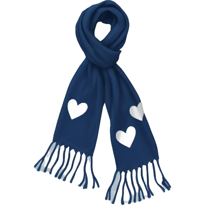 Navy blue scarf with white hearts on it emoji