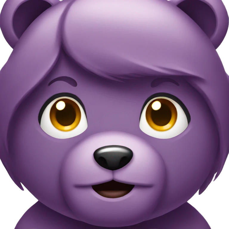 purple-cute-bear light head hairs  emoji