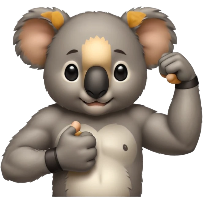 Koala holding a humans bicep emoji