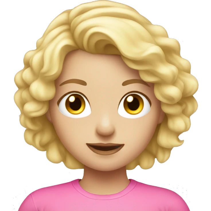 Blonde girl doing Pilates wearing pink  emoji