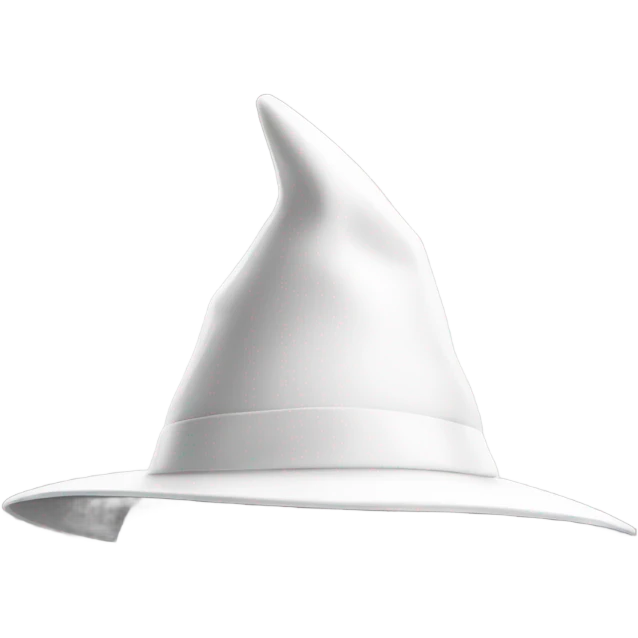 White pointy hat emoji