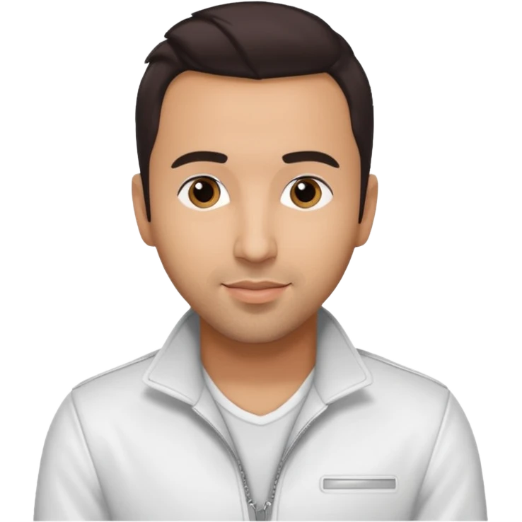 Howie Dorough from Backstreet Boys with dark brown hair, white outfit emoji
