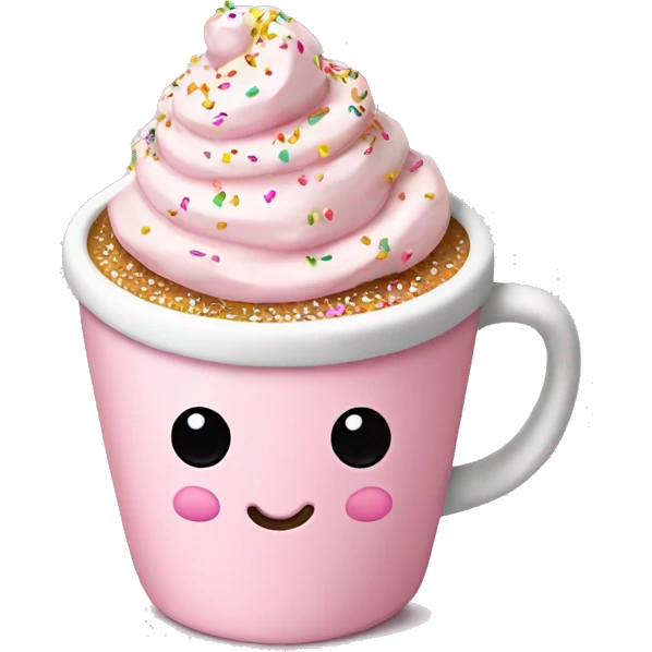 Light pink latte with sprinkles tied with a bow emoji