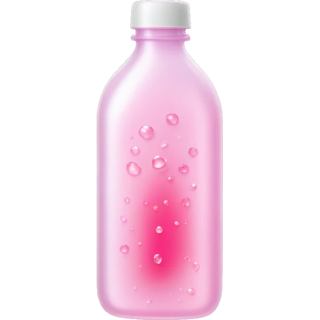 plastic bottle with crystaline pink liquid emoji