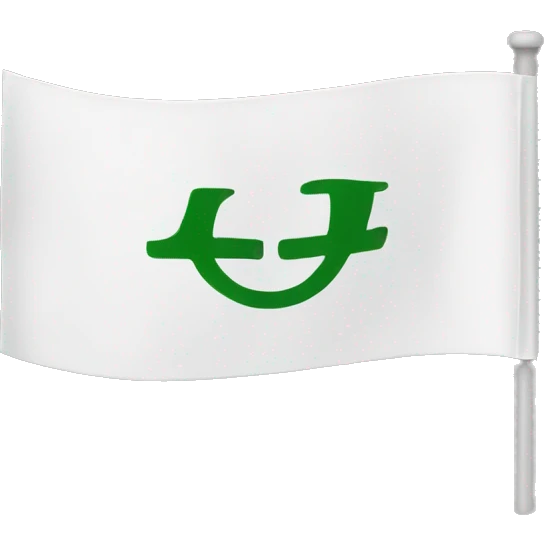 Plain white Flag  . JAT written on it  emoji