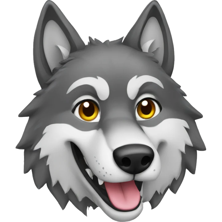 wolf saying hello emoji