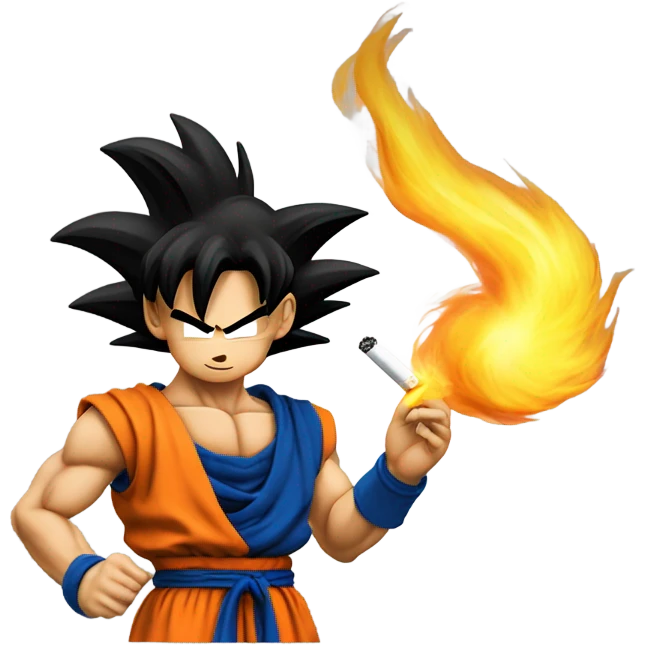 Super SAIYAN goku smoking a cigarette emoji