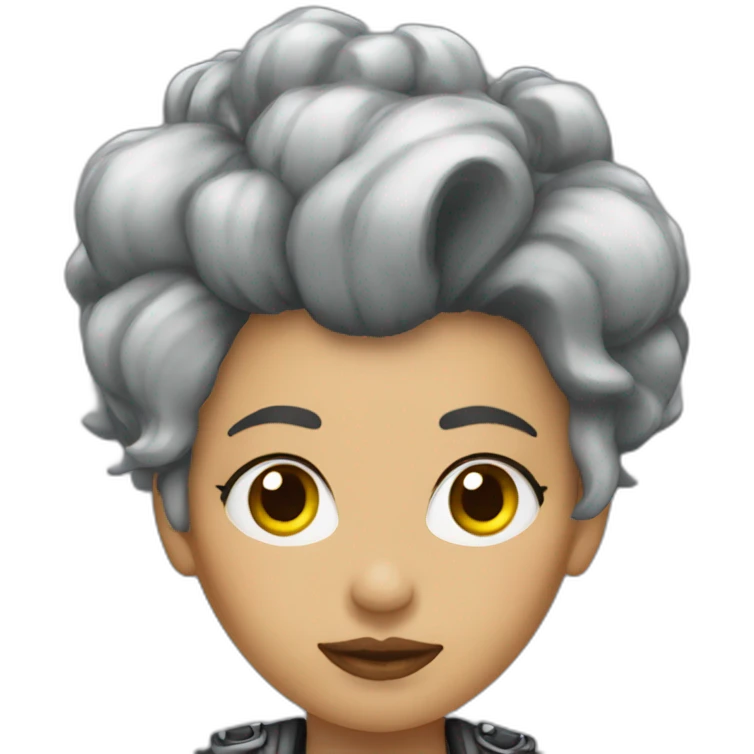 Woman in steel gray punk hair emoji
