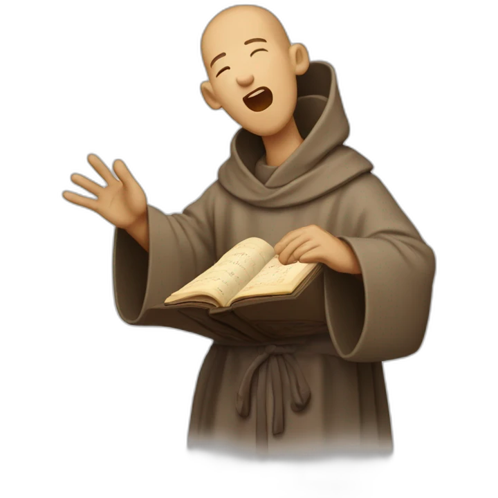 beneditine monk singing gregorian chant emoji