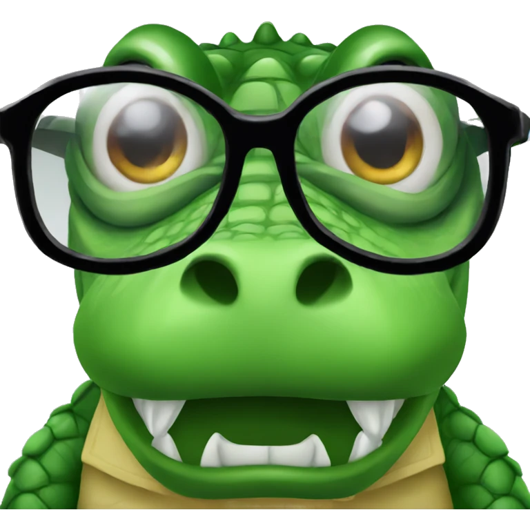 angry alligator wearing glasses emoji