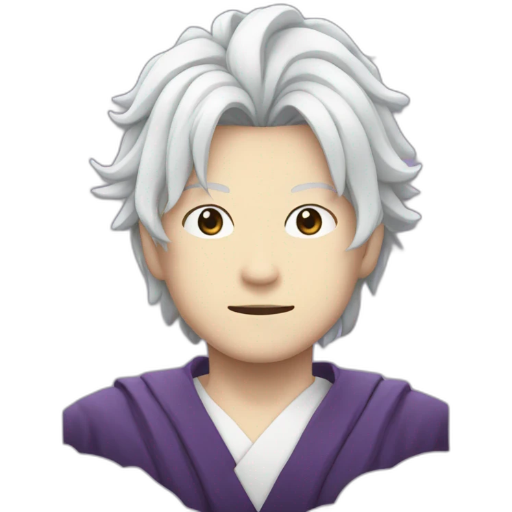 Satoru Gojo with white-purple hair emoji