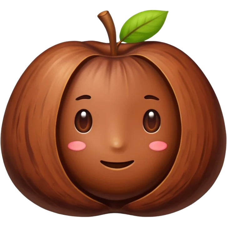 mound of tamarind paste, dark brown, thick and sticky, glossy surface, irregular shape, dense, fibrous, chestnut to reddish-brown, no extras, apple emoji style, soft lighting, transparent background, emoji scale emoji