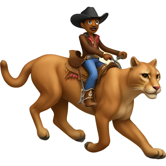 Cowboy riding a cougar  emoji