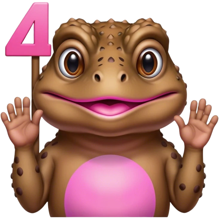 Bufo holding up a pink sign that says 4W emoji