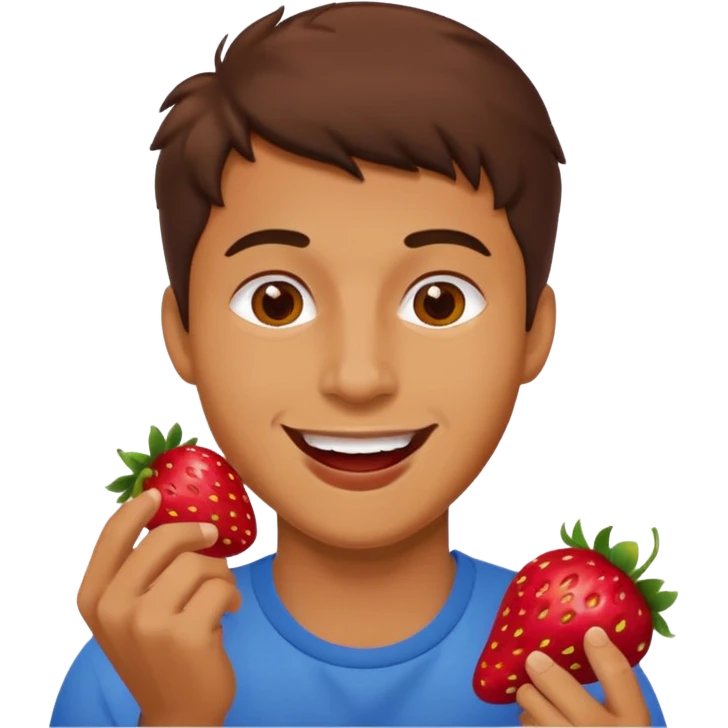 the man eating strawberries
 emoji