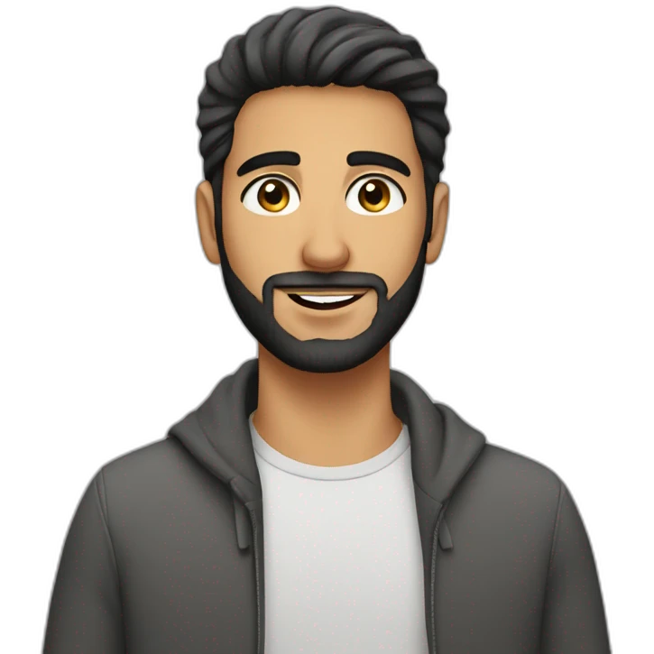 young arab man with hair and beard emoji