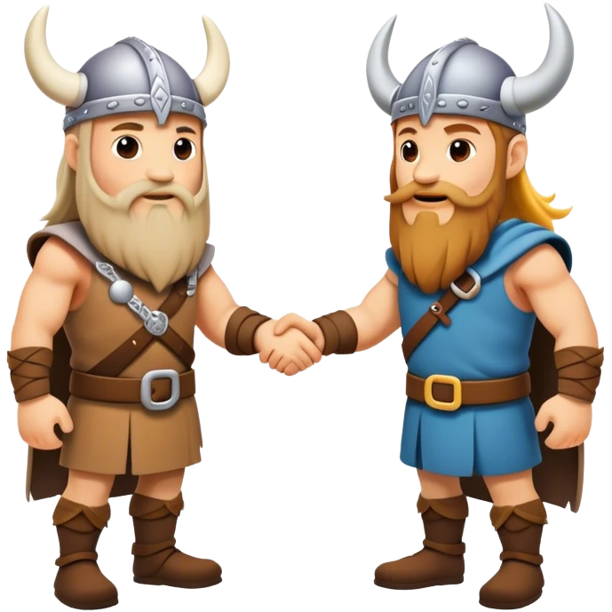 two Vikings shaking hands emoji