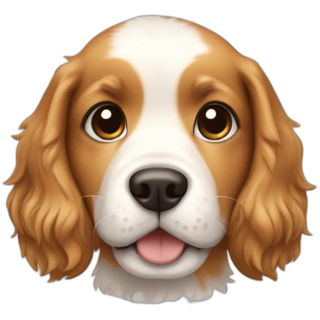 Caramel and white puppy with medium hair emoji