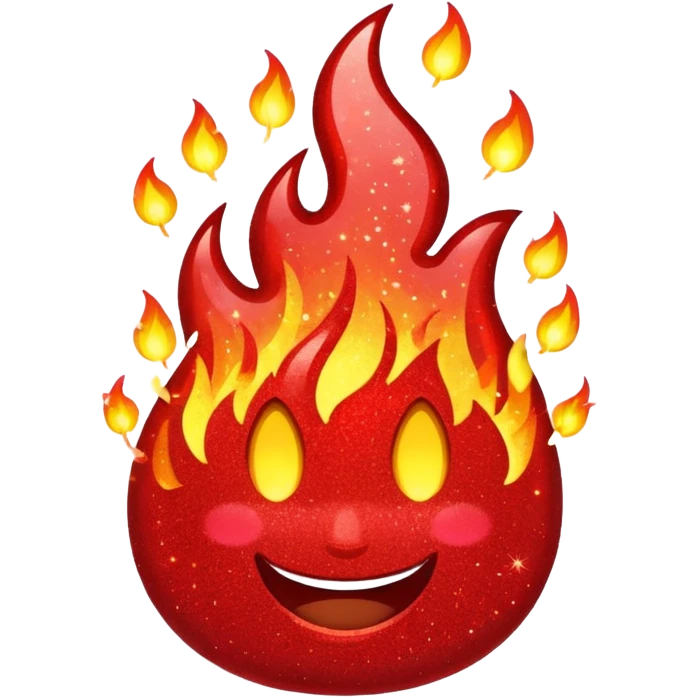 red glitter fire emoji