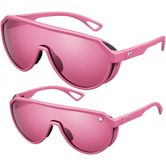 futuristic pink shield sunglasses with thick carbon fiber frame, athletic style emoji