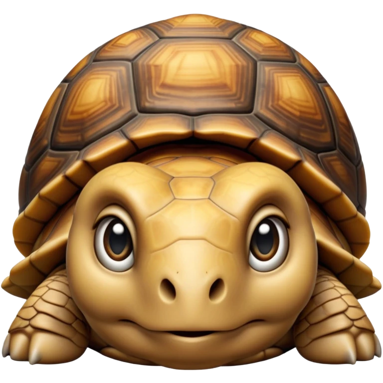 cinematic-tortoise-realistic--emoji,-sturdy-domed-shell-in-rich-earthy-tones,,-wrinkled-wise-face-peering-ahead-with-calm-determination,-cute large-eyes-reflecting-centuries of wisdom, zoomed into its face emoji