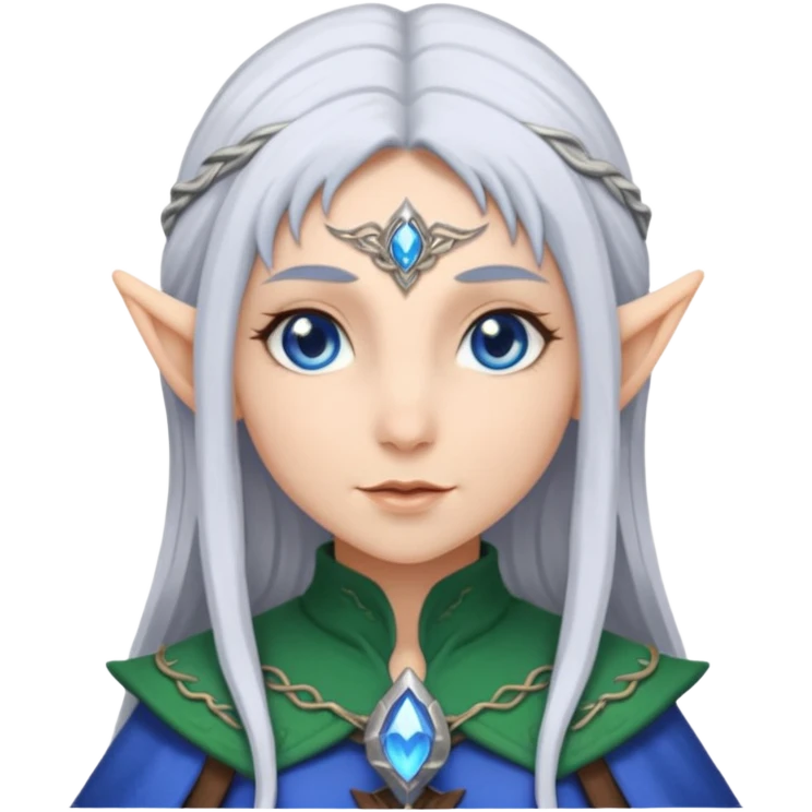 Frieren the female elf mage with silver hair emoji
