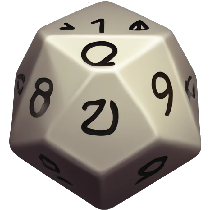 D20 dice emoji