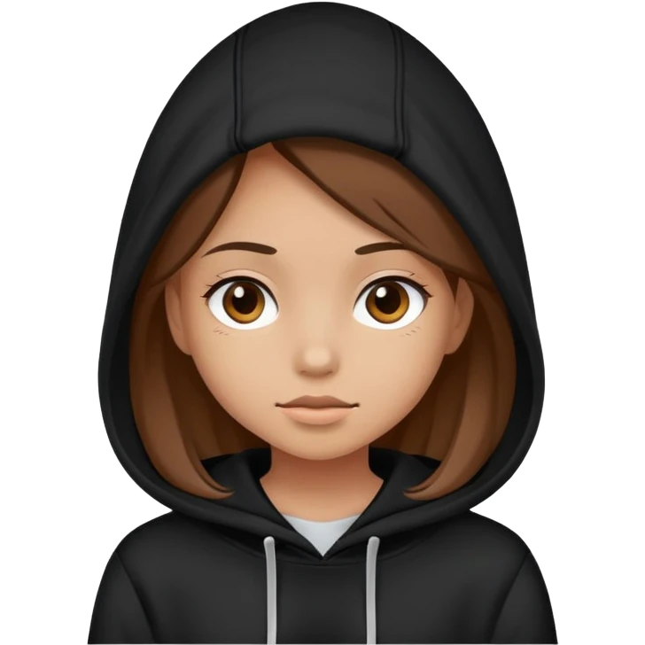 Una chica de negro con capucha y que sea morena emoji