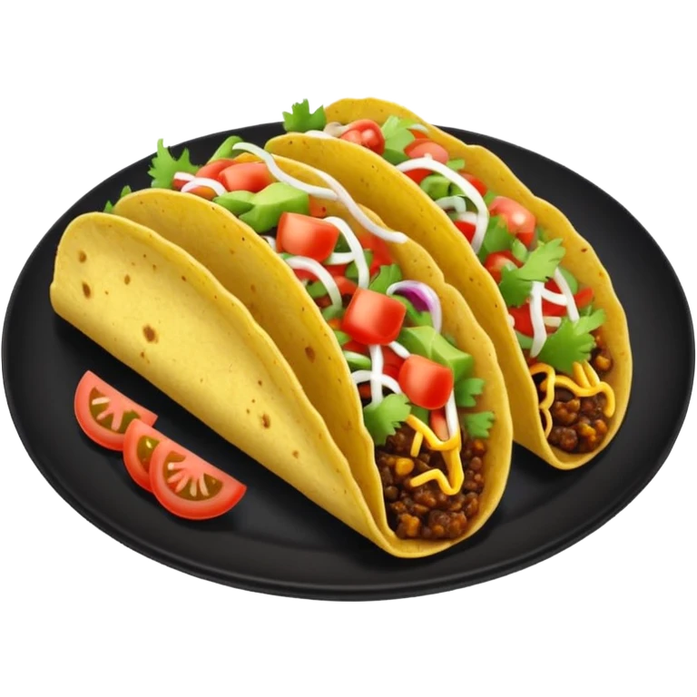 Taco on a black plate,nice  emoji