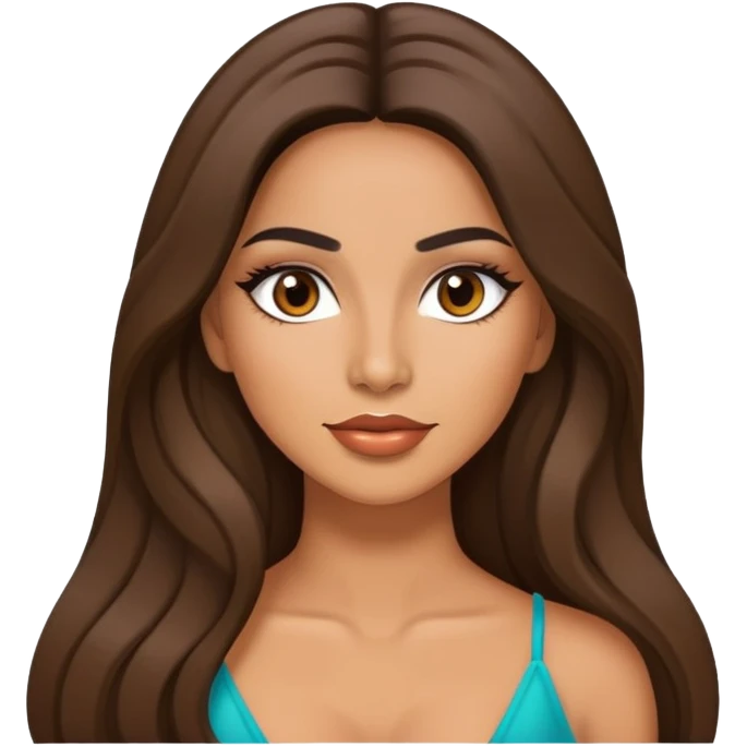 pretty latina long hair baddie with makeup emoji