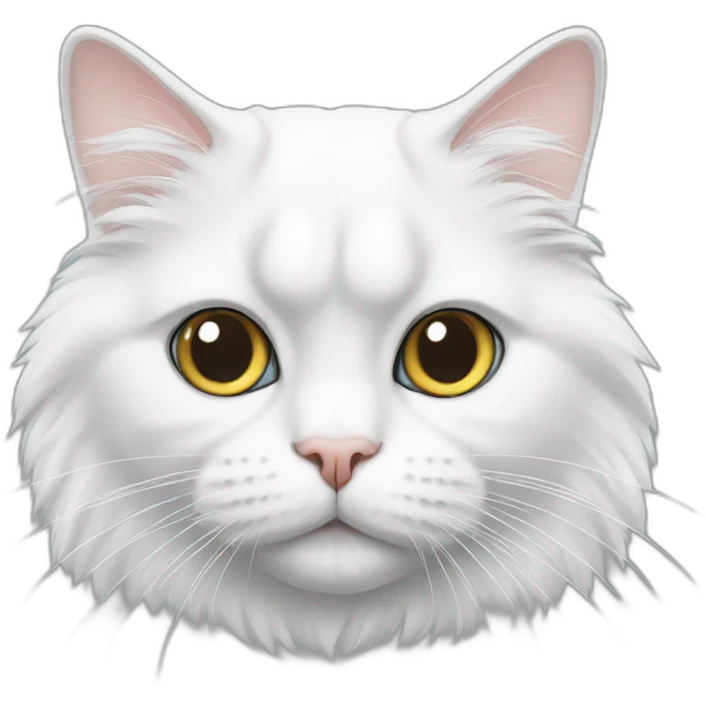 persian white cat head emoji
