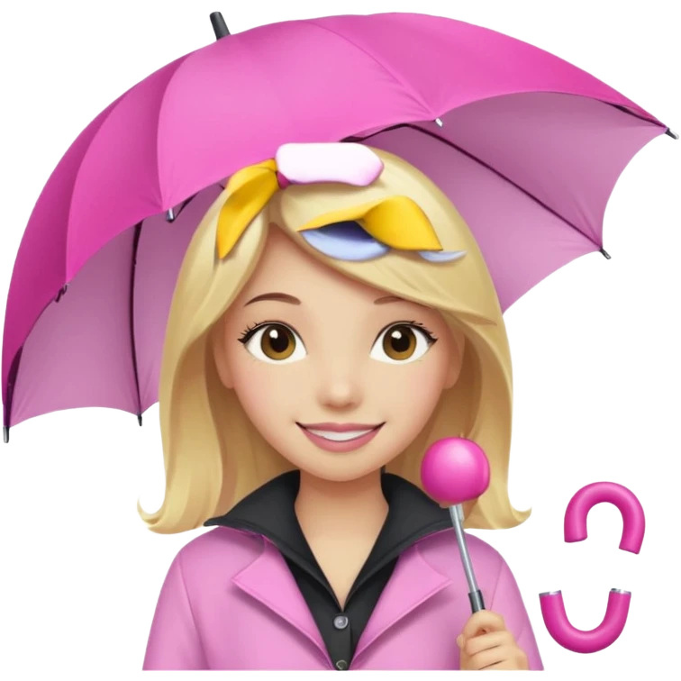 Girl with pink umbrella emoji