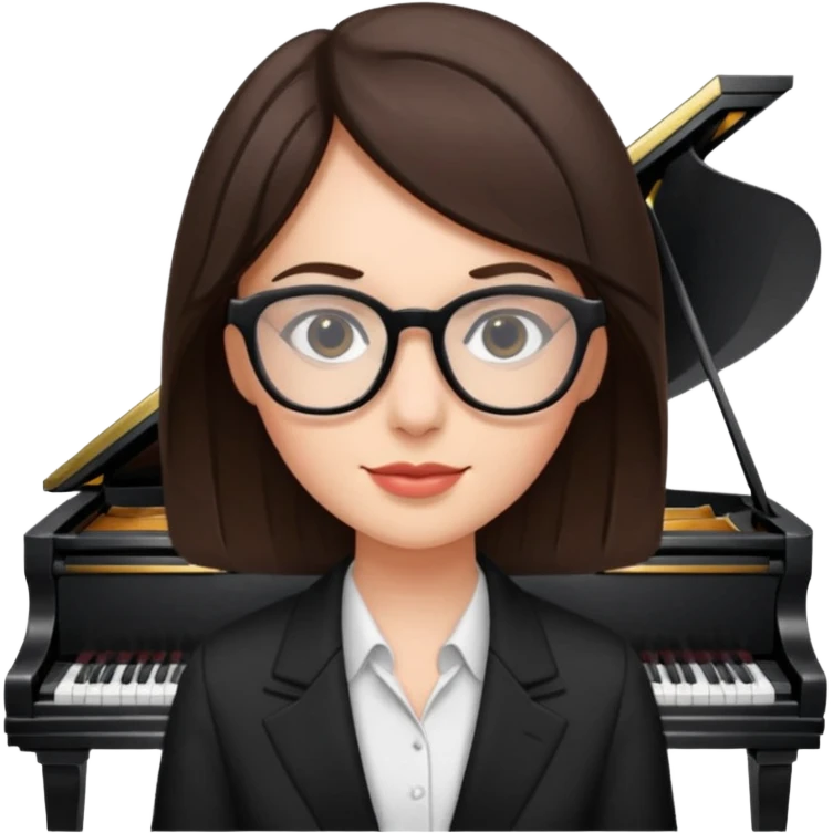 Brunette glassespianist emoji