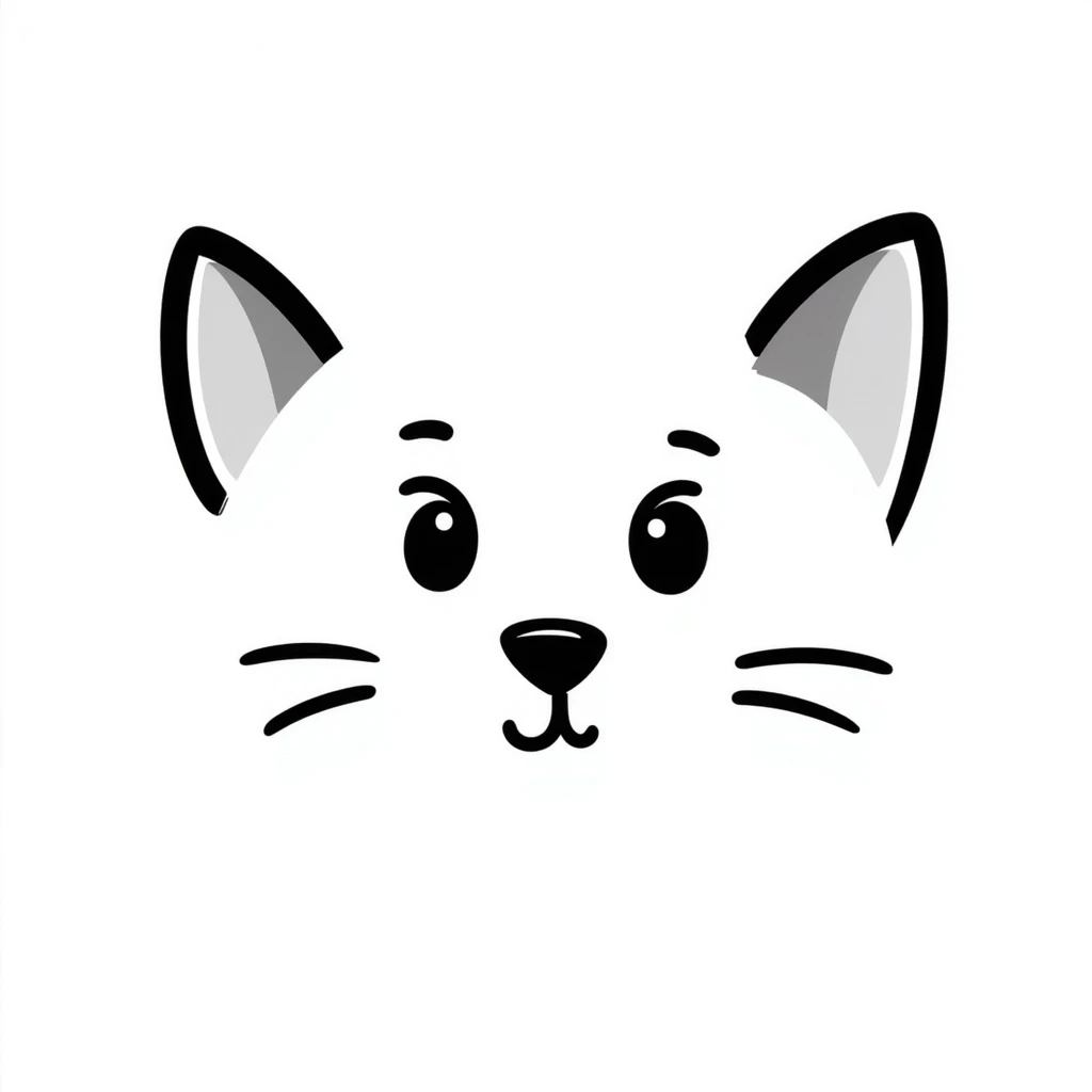 simple sketch of a cat face emoji