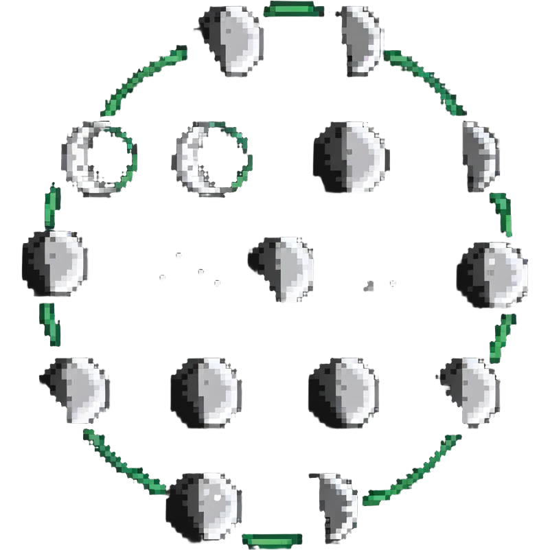 lunar month showing moon phases in a cycle emoji