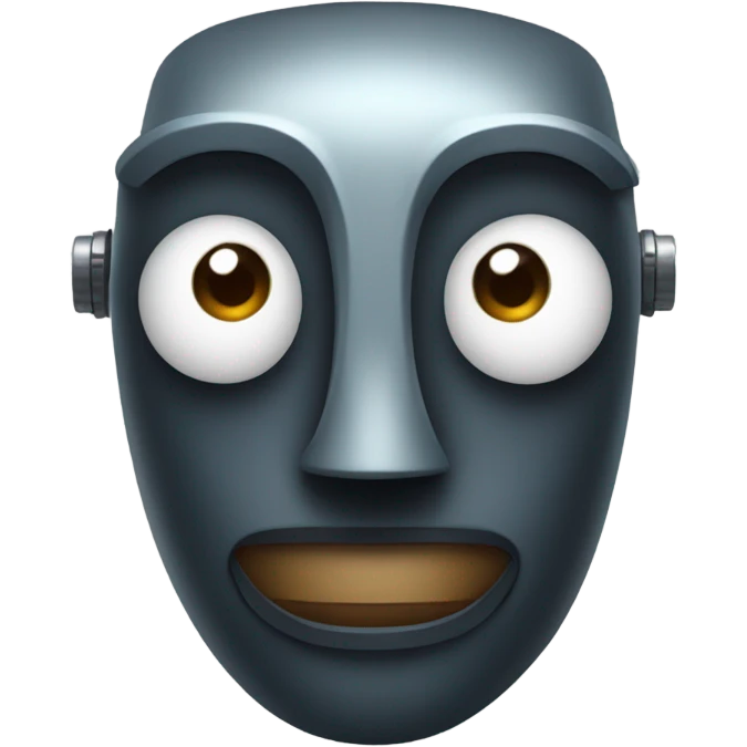 Person who is a robot with dark skin and a big nose emoji