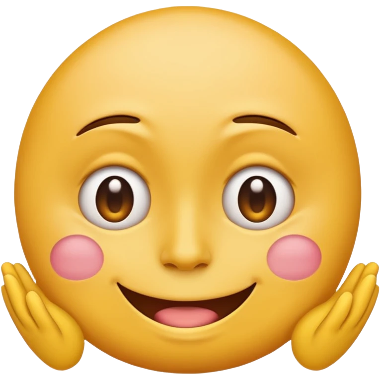 An ashamed, smiling yellow face emoji with huge breasts. emoji