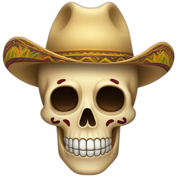 Calavera con sombrero cordobés emoji
