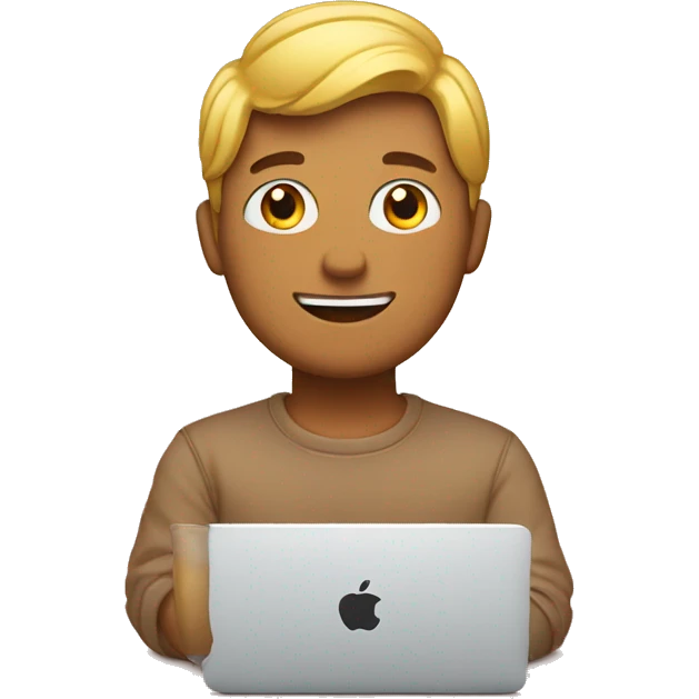 Mac with aesthetic background emoji