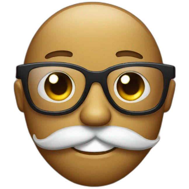 emoji sticking out its tongue with beard, glasses and headband emoji