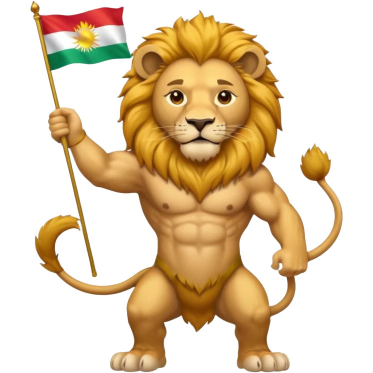 lion waving the Kurdistan flag emoji