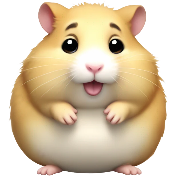 Fat hamster stuffing food in his mouth emoji