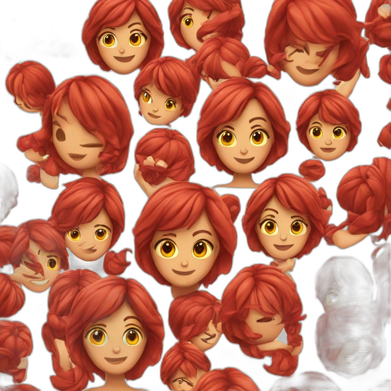 Señora cabello rojo corto emoji