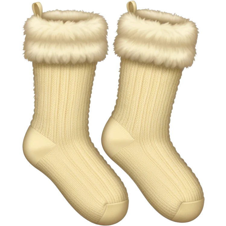 Cream fluffy socks emoji